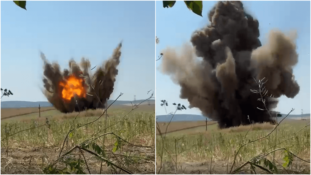Armata a distrus drona găsită vineri în localitatea Plauru