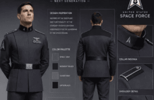 Un posibil design pentru uniformele Forțelor Spațiale, comparat online cu estetica filmelor despre regimuri fasciste