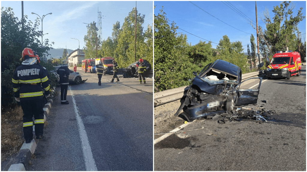 Accident grav pe DN6 în Mehedinți: Cinci răniți, două persoane inconștiente
