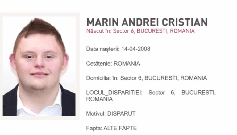 Poliția caută un tânăr dispărut din Sectorul 6